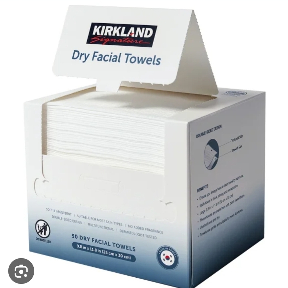 Kirkland Signature White Dry Facial Towels
